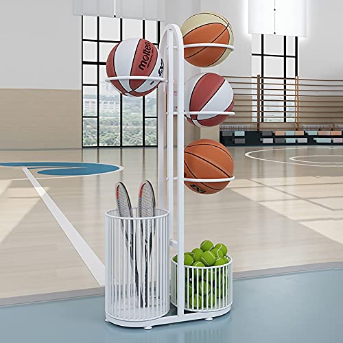 Basketbalwagen Opbergrek voor Sportuitrusting, Verticale Metalen Basketbal/Voetbal-organizerstandaard voor Home Gym… - Image 3
