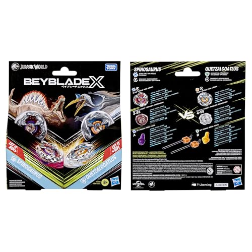 Beyblade X – Multipack Jurassic World – Spinosaurus Vs Quetzalcoatlus – 2 Toupies + 2 Lanceurs – Dès 8 Ans