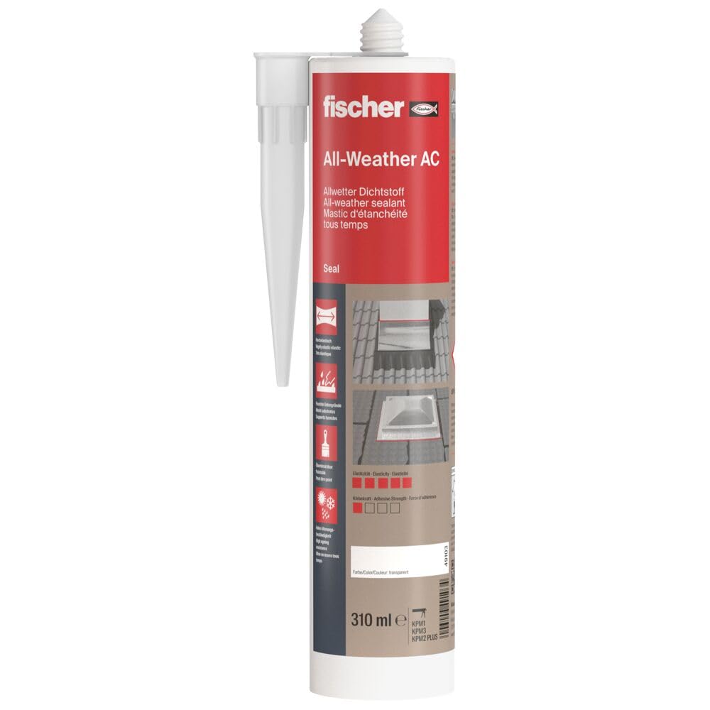 fischer All-Weather AC TRANSP 310ML (DE/GB/FR) – uszczelniacz na każdą pogodę, przezroczysty