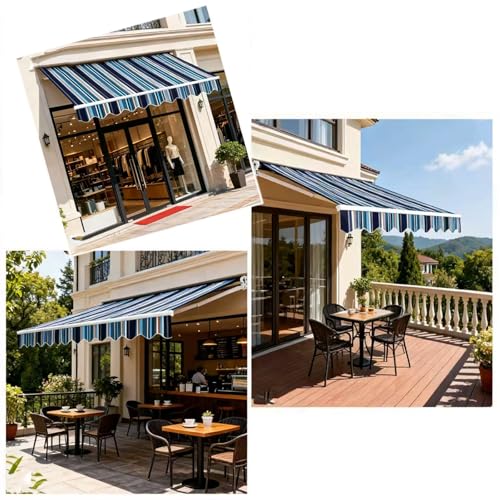 Tela de toldo retráctil impermeable de 2.5x2m con protección UV de rayas 8