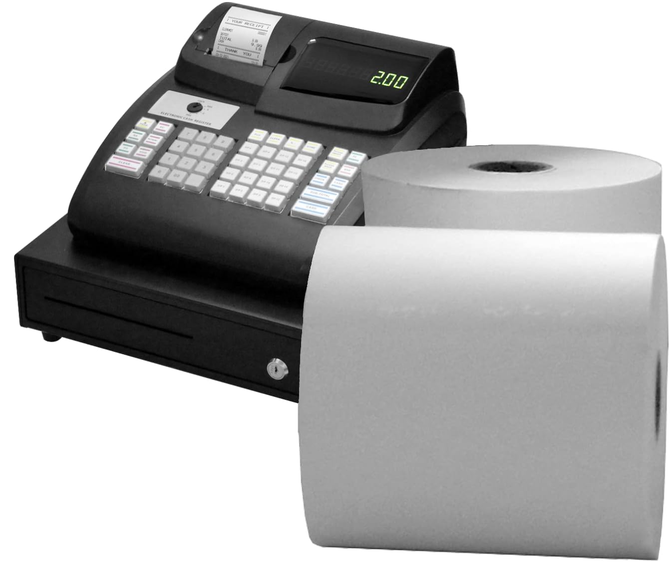 Pack of 5 COUNTLAB 2 Full Size Till Rolls for Count Lab 2 Tills | Long Length Thermal Paper | Not Small Card Machine Rolls