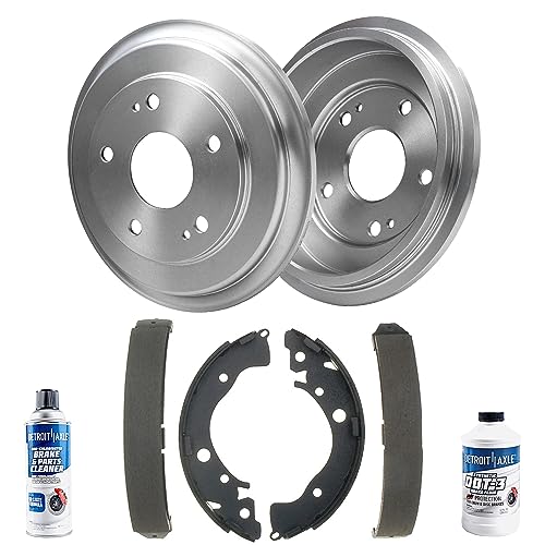 Image of Detroit Axle - 1.8L Rear Brake Kit for 2006-2015 Honda Civic | Brake Drums Brakes Shoes 2007 2008 2009 2010 2011 2012 2013 2014 Replacement