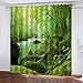 Produktbild SDSONIU Vorhänge Blickdicht Verdunkelungsvorhang Gardinen Mit Ösen 3D Musterdruck Landschaft Bäume Fluss Schlafzimmer Wohnzimmer Ösenschal Schallschutz Vorhang 220X215Cm