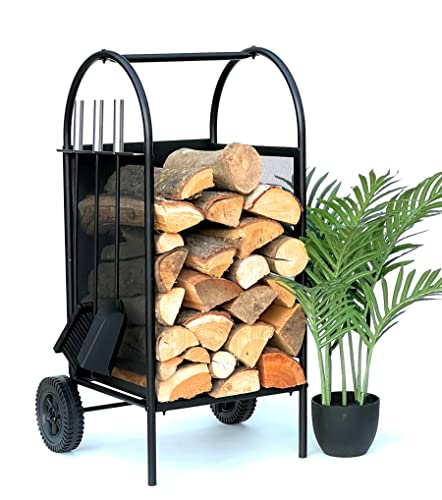 DanDiBo Kaminholzregal Innen Metall Schwarz Kaminholzständer 80...