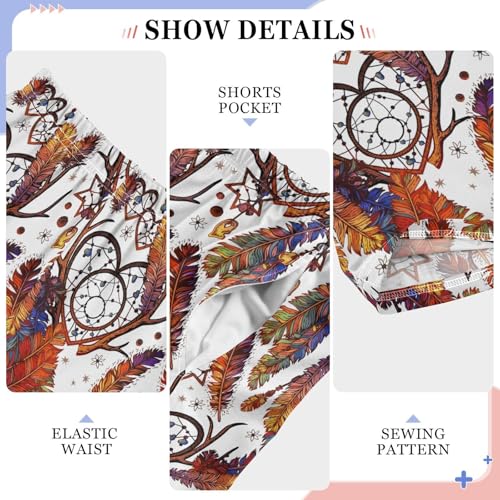 Dream Catcher Love Boys Long Pants Soft Trousers Elastic Waist Kids Lounge Bottoms with Pockets S-XL4