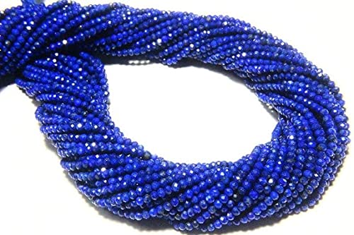 Lapis-lazuli rondelles 2.5mm perles naturelles micro facettées pour création de bijoux de lithothérapie