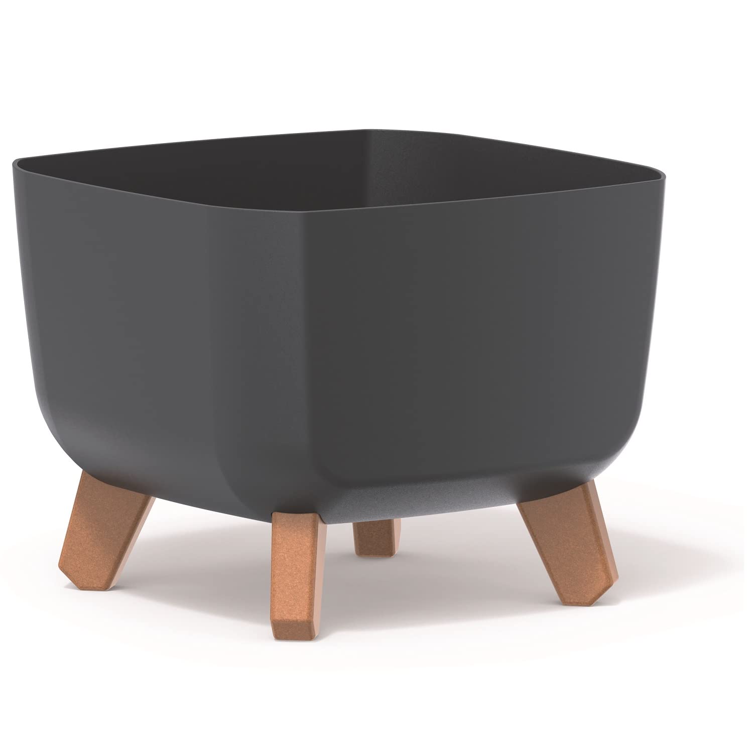 Prosperplast Gracia Square Maceta con Patas Desmontables, Incluye Inserto para Interior y Exterior, Maceta Cuadrada de plástico, Resistente a los Rayo