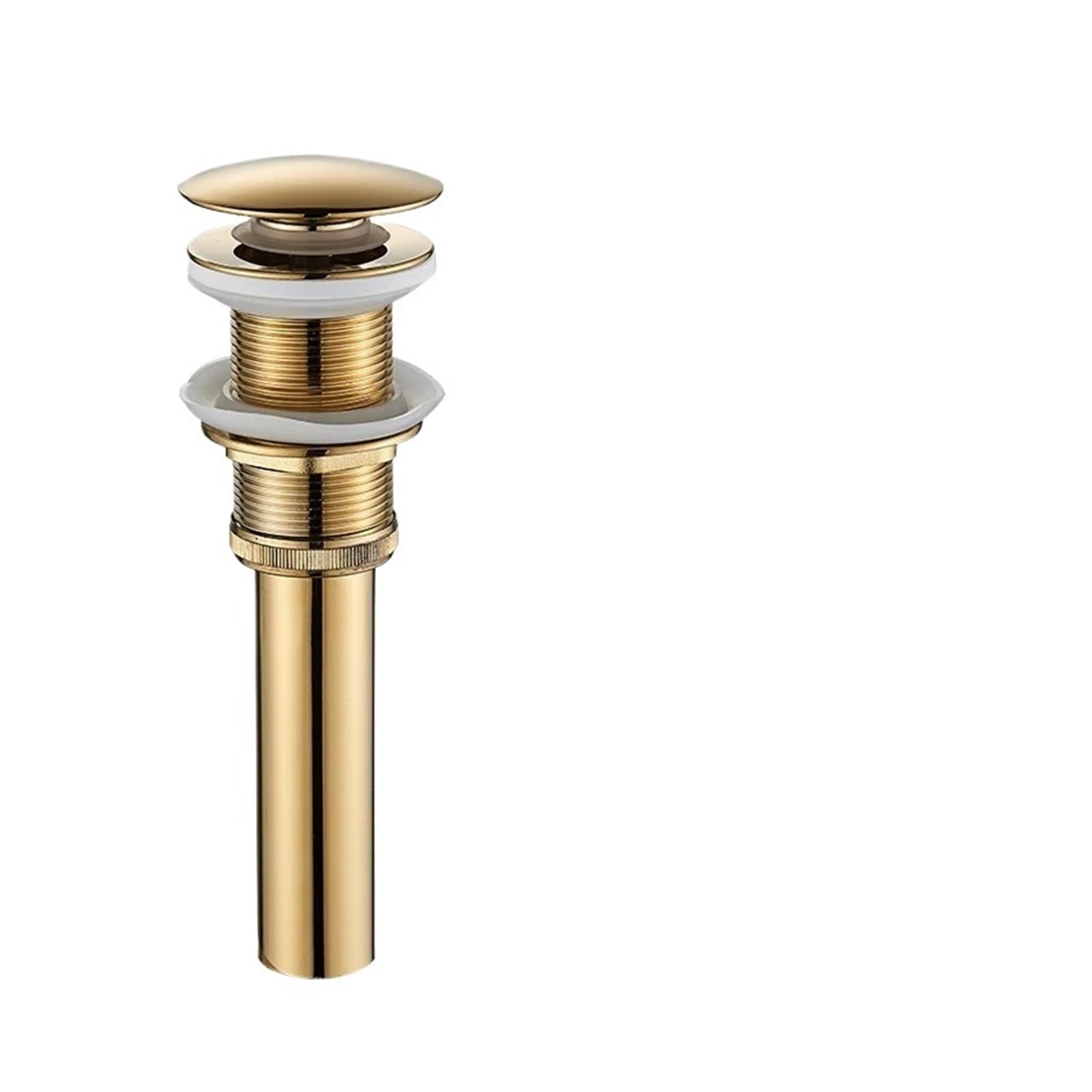 Rtbvghjik Golden A Golden Bounce Sink Copper Washbasin Glass Basin Push-On Drain Accessories Bathroom Pop Up For Bathroom Sinks(Golden A)