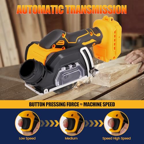 Cordless Mini Angle Grinder Compatible with Dewalt 20V Battery, 20000RPM 76mm Power Cordless Angle Grinder Tool with 2 Grinding Discs, 2 Cutting Discs, Dust Shield, Gloves and Goggles (No Battery) - Image 7