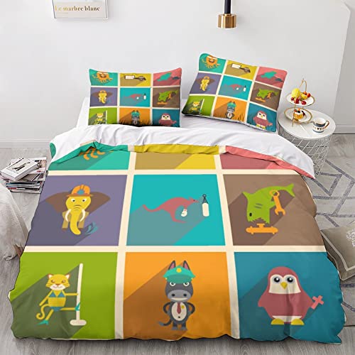 Housse de couette confort microfibre parure de lit souple double 200x200