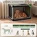 derimkcoa 83 * 64 * 64CM Hundebox faltbar, Hundetransportbox Auto für mittelgroße bis große Hunde bis 27 kg, tragbare Soft-Hundebox mit reißfesten Netzfenstern, Plüschmatte und Tragetasche,Grün