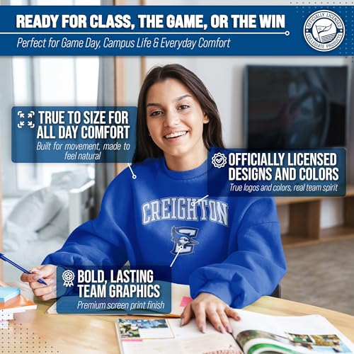 Image of NCAA College Sweatshirt Fleece Crewneck Pullover for Men and Women | Officially licensed NCAA college gameday crewneck pullover - 9 oz fleece lined sweatshirt with arch and logo design
