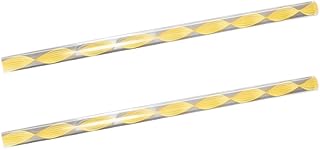 Jutagoss Twisted Line Acrylic Rod Solid Plastic Bar for DIY Crafts 12mm Diameter 250mm Length Yellow 2Pcs