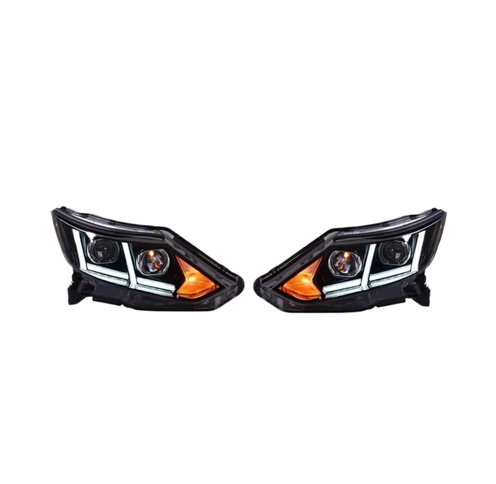 Gruppo Faro Anteriore 1 Coppia Per Fari Anteriori LED Auto Per Qashqai 2016-2017 Con Lenti Proiettore DRL Faro Proiettore Anteriore