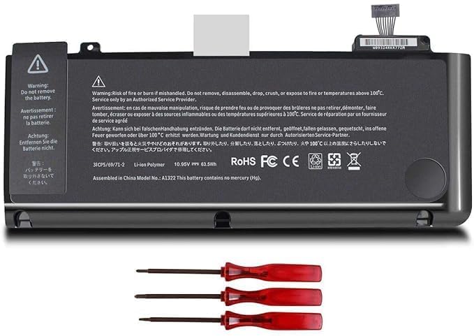 Image of A1322 A1278 Laptop Battery for Ma /Book Pro 13 inch Mid 2012 2010 Late 2011 Early 2011 661-5229 661-5557 020-6547-A 020-6765-A MB990LL /A MB991LL /A MC375LL /A MC374LL /A MD314LL /A (A1322)