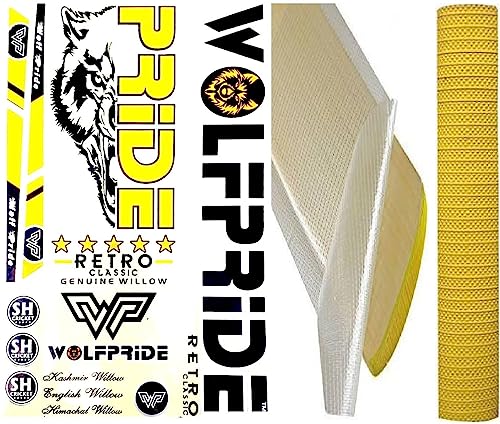 Image of Y /YELLOW RETRO CRICKET BAT STICKER COMBO KIT (STICKER, ANTI SCUFF SHEET) Bat Sticker (Multicolor)