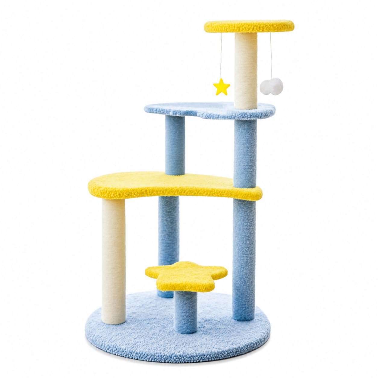 Tiragraffi per Gatti Grande Design, Tessuto, arrampicarsi, tema notturno, sisal, legno, per felini di taa robusta, graffiare