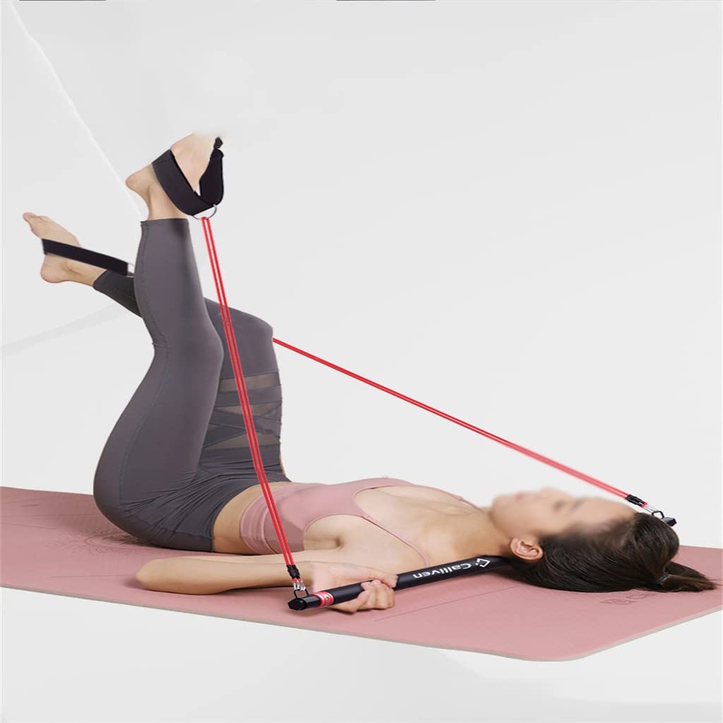 Zestaw drążków do ćwiczeń całego ciała, przenośny, wielofunkcyjny, sprzęt do ćwiczeń siłowych, taśmy oporowe do ćwiczeń Pilates (kolor: B, rozmiar: jeden rozmiar)