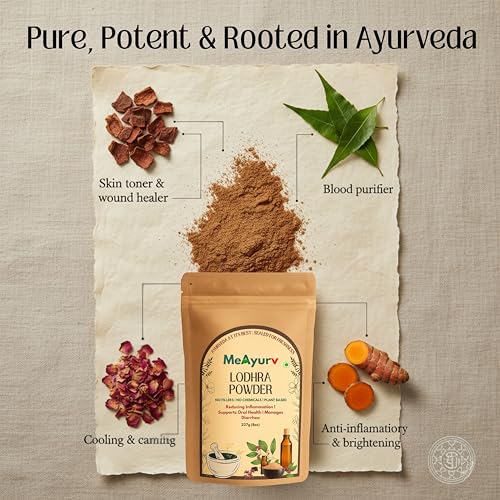 Image of Organic Lodhra Powder 100g - Pure Symplocos Bark | Ayurvedic Herbal Supplement for Skin Health & Hormonal Balance | Natural, Vegan, Chemical Free