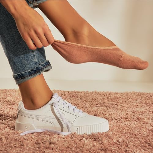 Image of Eedor No Show Socks Women - Low Cut Ankle, Non Slip | Breathable Cotton & Spandex, Flat Boat Line Invisible Socks with Silicone Heel Grips, for Flats, Heals, Loafers