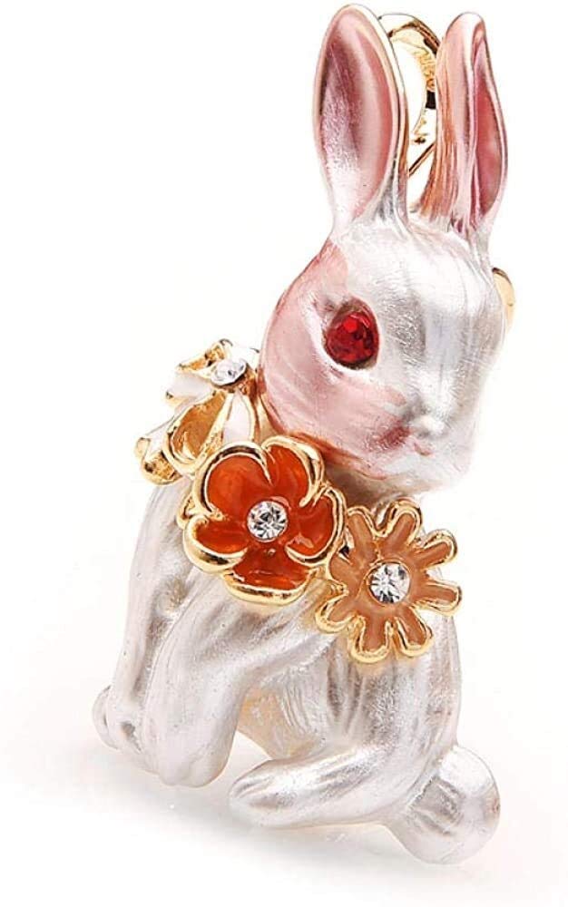 brooch Broche Broches y alfileres de mujerJoyería de mujerBroche de flor de conejo rosa Broches de esmalte Mujer Hombre Aleación Diamante de imitación Animal Banquete de boda Broche de fiesta Broche d
