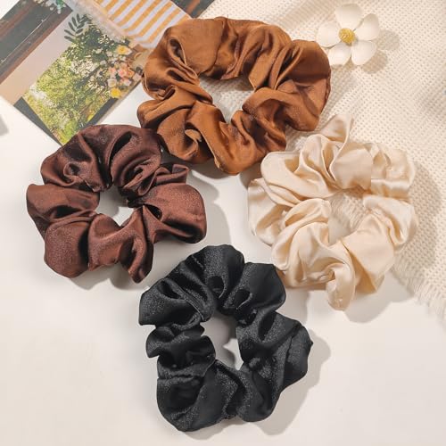 Image of Hair Scrunchies for Women - Hair Ties No Damage Both for Thick Hair or Thin Hair Curl Hair No Crease Scrunchies Ponytail Holder No Hurt Your Hair