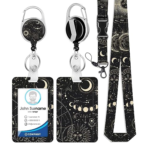 Cordões para crachás de identificação, porta-crachá fofo carretel retrátil resistente com mosquetão