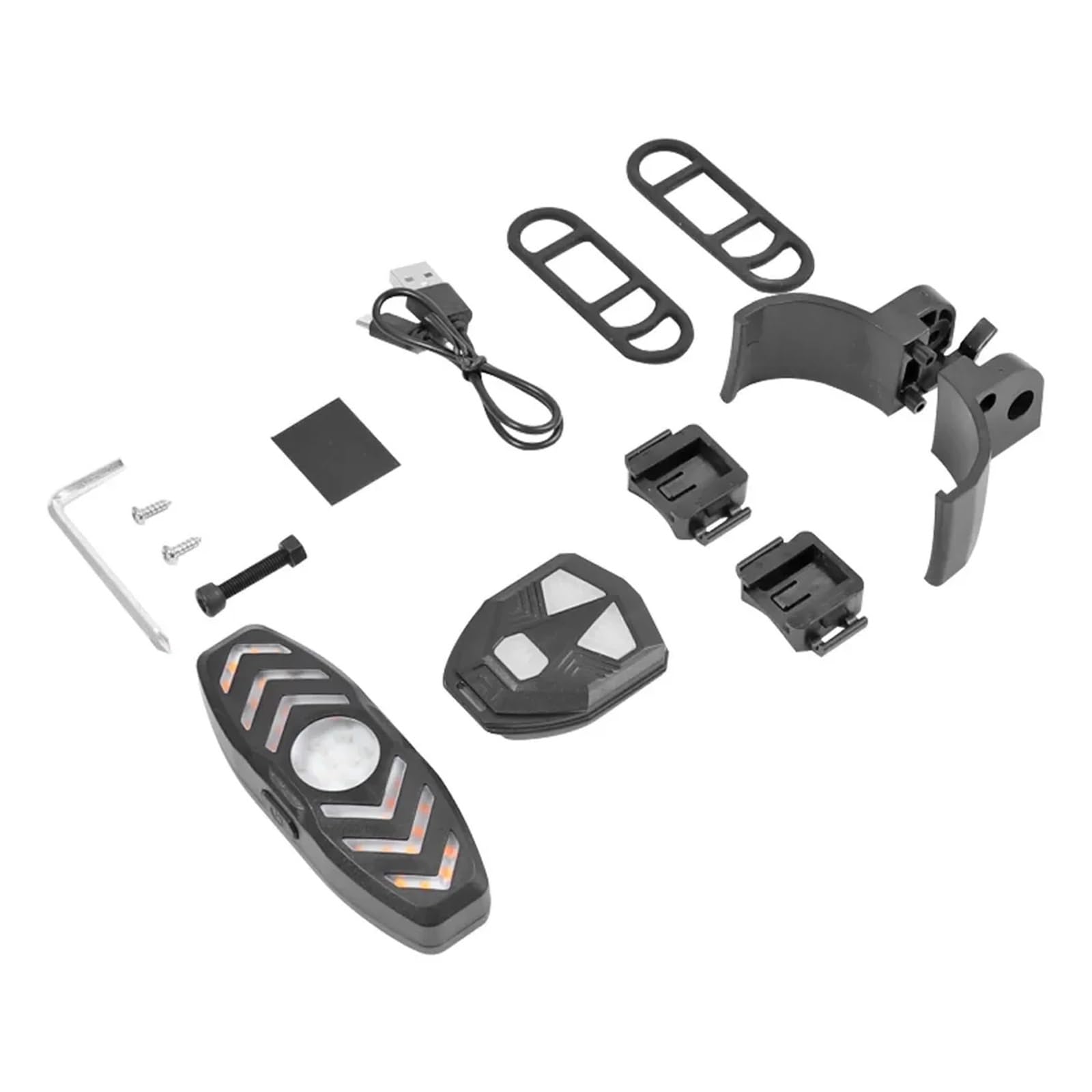 Fanale Posteriore Lampeggiante con clacson, Luce for Scooter Elettrico, Ricaricabile Tramite USB, Compatibile con Ninebot Max G30, indicatori di direzione Posteriori, Telecomando(Black)