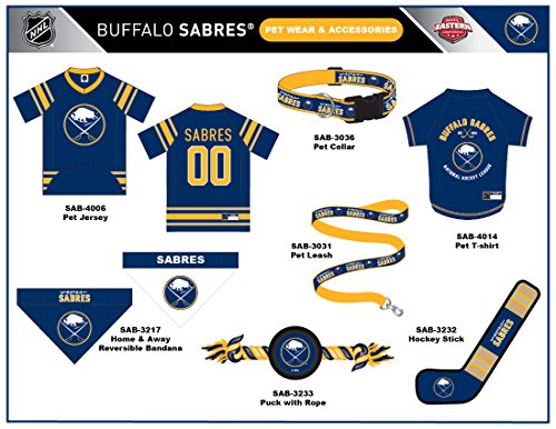 Image of NHL Buffalo Sabres Jersey for Dogs & Cats, Large. - Let Your Pet Be A Real NHL Fan!