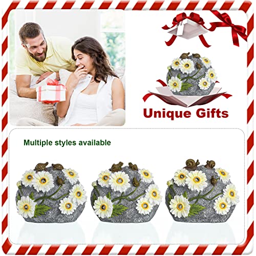Argodaze Resin Solar Garden Figurines Tortoise With Daisies And 6 Led Lights Backyard Lawn Welcome Home Decorations For Patio Outdoor Balcony Statues Unique Mom Birthday Housewarming Gifts #TOP1