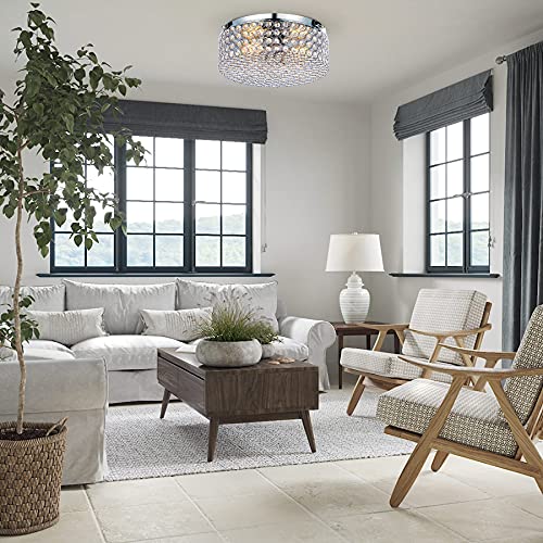 Vonluce HCF1317CHVONLUCE Modern Crystal Ceiling Light Fixture, Flush Mount Ceiling Lights For Hallway Dining Bedroom Kitchen Bathroom, 120W Dimmable Close To Ceiling Lights thumb #1
