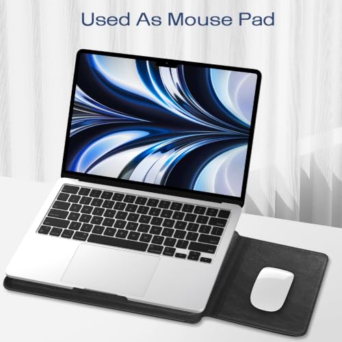 Image of Fintie Sleeve Case for MacBook Neo 13 Inch, MacBook Air 13.6 /13.3 Inch, MacBook Pro 13 Inch, Other Up to 13 inch Laptop Tablet - Slim Bag Cover with Stand, Synthetic Leather, Magnetic Closure, Black