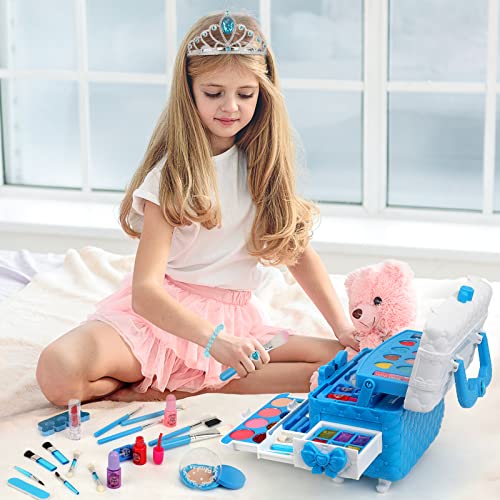 Kids Makeup Kit Toys for Girls, Teensymic Girl Toys 60PCS Real Washable Makeup Little Girls Princess Gifts Play Make Up… - Image 3