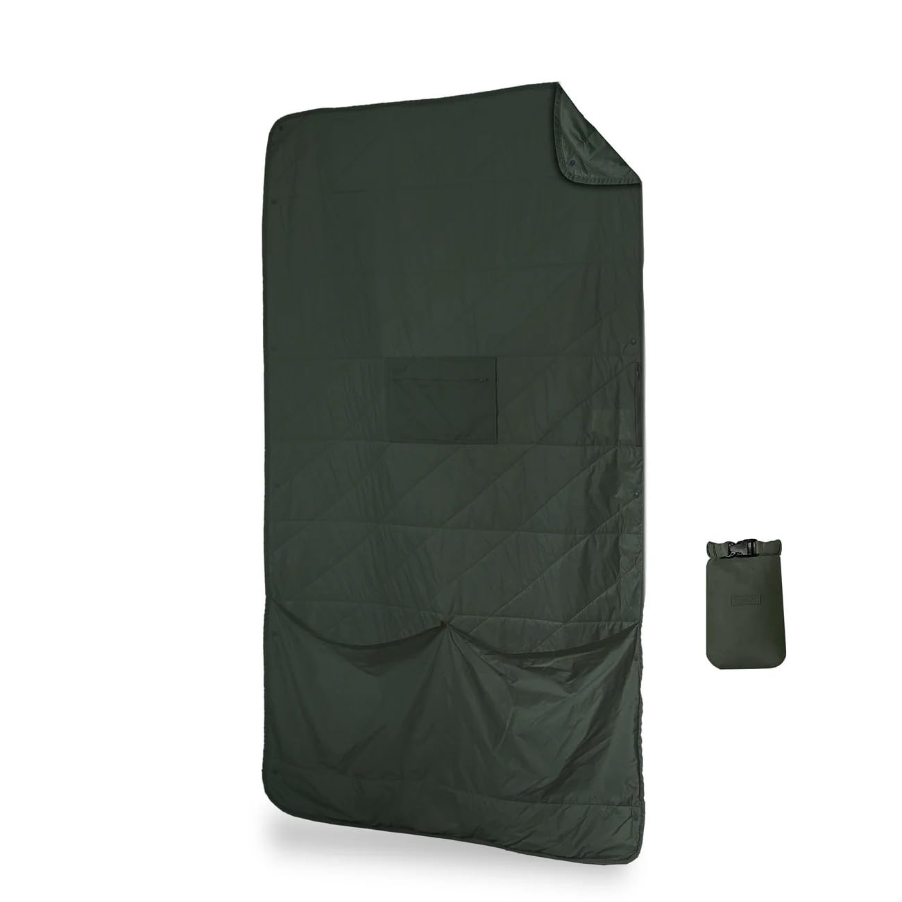 Gravel Layover Blanket – Compact, Warm Down Alternative with Travel Pouch (Spruce)