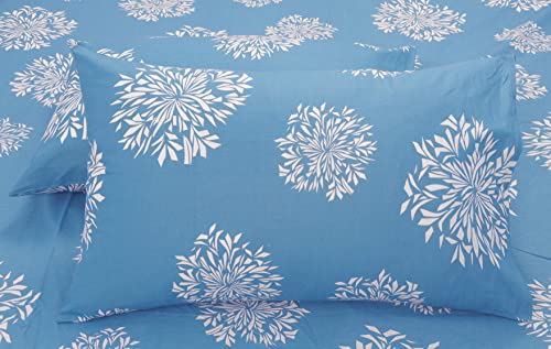 Image of Huesland by Ahmedabad Cotton 144 TC Cotton Pillow Cover Set of 2 - Blue