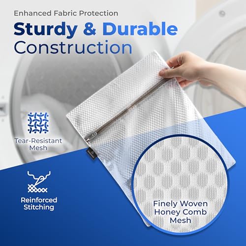 Handy-Laundry-Zippered-Mesh-Bags-4-Pack-12x16-Honeycomb-for-Delicates-4-Pack-Zippered-Honeycomb-Mesh-Bags-12x16-Machine-Washable-for-Lingerie-Socks-Underwear-Delicates-Wash