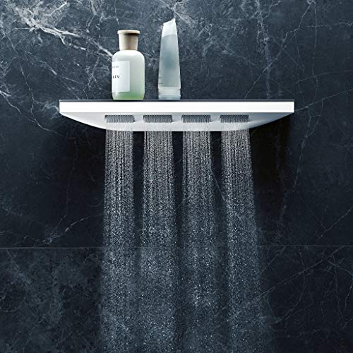 Image of Hansgrohe Rainfinity Shoulder Shower 500 mm with 1 Jet Type and Shower Shelf Matte White