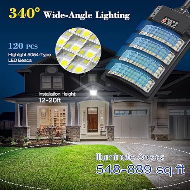 Sunwish Solar Lights Solar Street Lights Security Flood Light 6500K