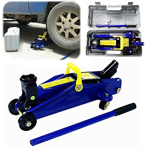2 Ton Hydraulic Trolley Floor Jack Heavy Duty Steel Profile Quick Lift Jack with Handle and Storage Case, 5.31 - 12.6 inch Adjustable Height for Lifting Van TUV VAN Cover