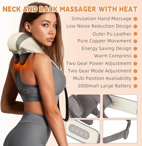 Image of Neck and Back Massager, Neck Massager with Heating, Body Massager for Body Aches and Pains Relief, Electric Wearable 5D Cervical Neck Massager for Neck, Back, Shoulders, Waist and Legs. (Large12)