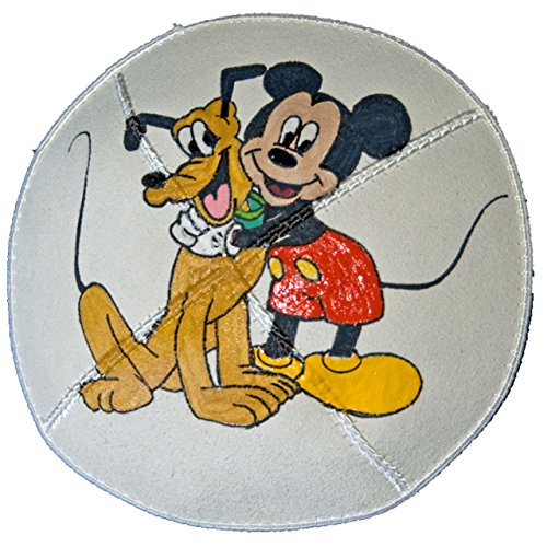 Hand-painted Kippah (Yarmulke) with a Mouse and His Dog