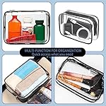 16 Pieces Clear Makeup Bags Bulk, TSA Approved Toiletry Bag for Travel, PVC Waterproof Travel Small Pouches Clear Pouch with Zipper for Men and Women Carry-on Travel Essentials Cosmetic Bags (Black) - Image 5