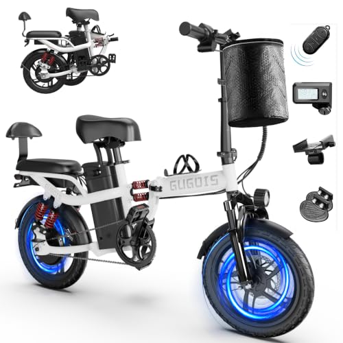 GugoIs Electric Bike for Adults,16/20" Commuter Ebike with 750/1000W & 748.8/960 WH Battery,Up to 25-60 Miles, 2 Seater Adults Electric Bicycles with Full Suspension image 1