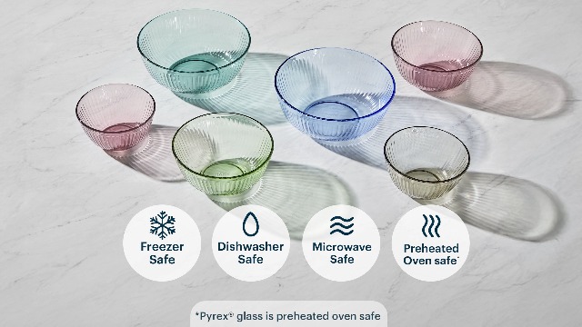 Amazon.com: Pyrex Colors (3-Pack, Full Set) Sculpted Tinted Glass