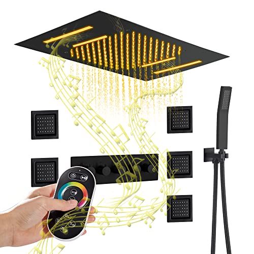 Cascada Luxury Sistema de chuveiro de música LED de 38 x 58 cm co...