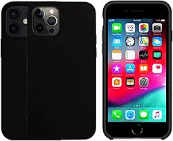 Capinha Colorida Compatível Com iPhone 12/12PRO, Case Slim Flexível Aveludada De Proteção PREMIUM ONYK (PRETO)