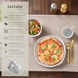 tectake® Geschirrset 12 Personen, Porzellan Geschirr Set 100tlg, u.a. 12x Dinner Teller Set, 12x Dessertteller, 12x tiefe Teller, 12x Tasse, 12x Müslischale, Salatschüssel, Milchkännchen, Zuckerdose