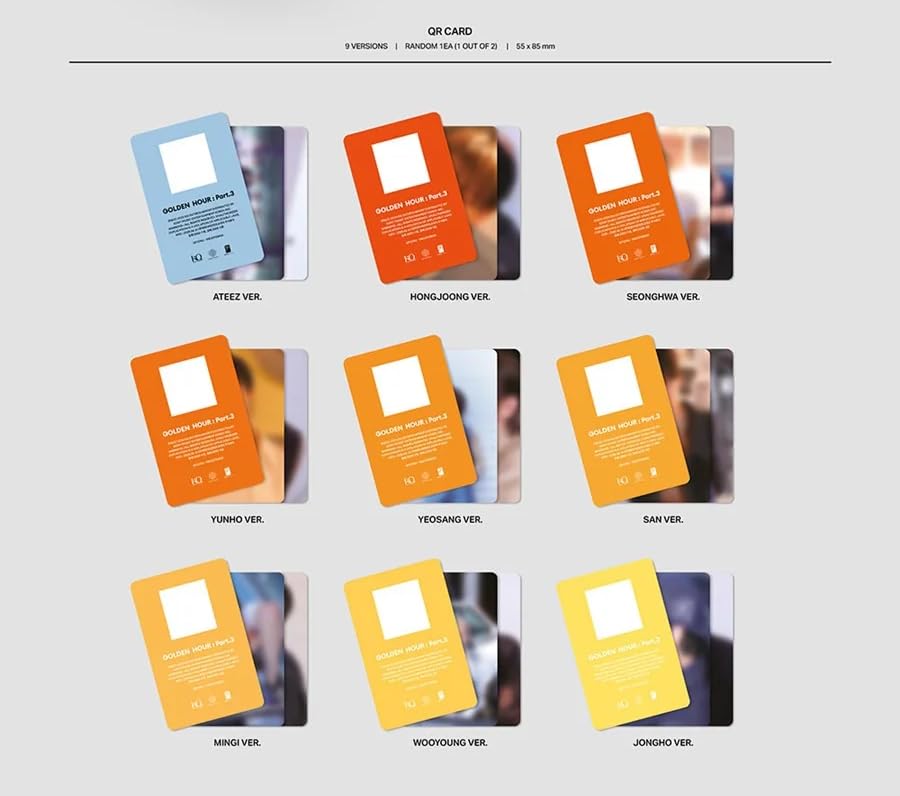 ATEEZ - GOLDEN HOUR : Part.3 (Lemon Drop) POCA Album [9 Pcs SET ATEEZ - GOLDEN HOUR : Part.3 (Lemon Drop) POCA Album [9 Pcs SET