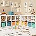 ORGIDOL 8 Pack Colorful Storage Bins with Lids Stackable Storage Container for Organizing, Storage Boxes with Handle for Shelves, Cute Storage Bin for Craft, Snacks, 9.85x6.9x5.7 inch