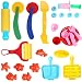 MUKOOL Play Smart Dough Tools Toys Dough Games Set 27PCS Smart Play Clay Dough Toys Set Kits Plastic Baking Dough Toys with Extruder Animal Sand Mold for Kids